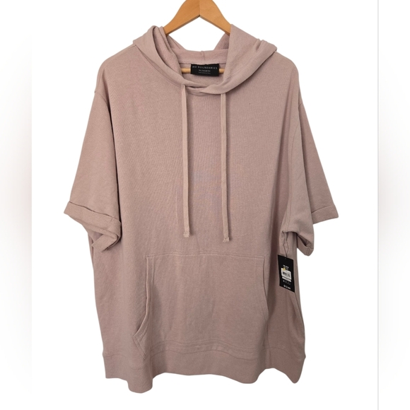 No Boundaries Other - NWT Dusty Pink Short Sleeve Sweater Hoodie Size 2xl